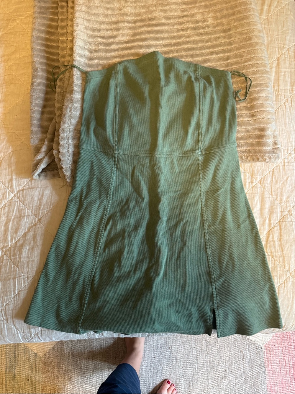 Strapless Green A-Line Women's romper